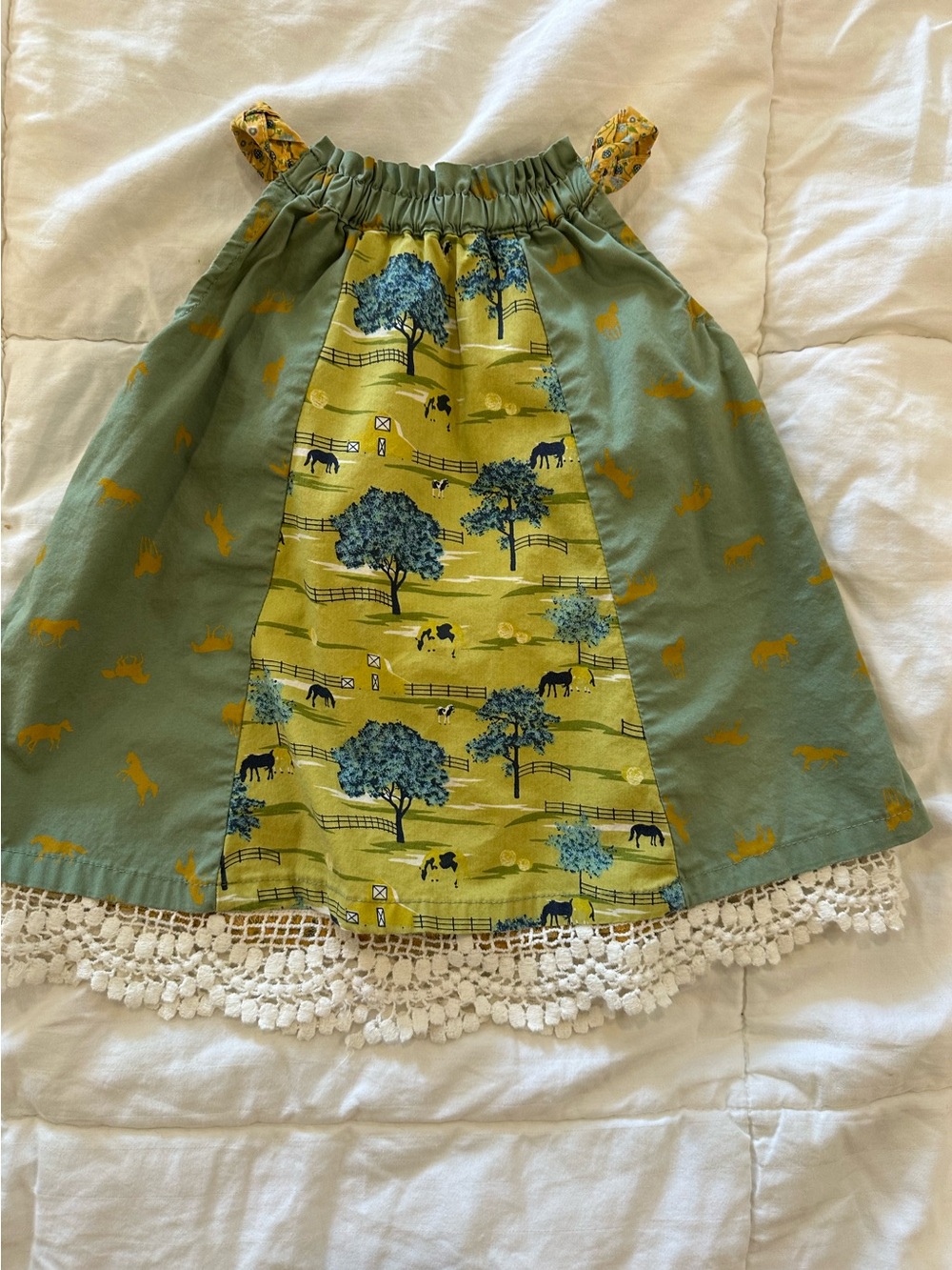 The most precious horse dress with lace trim